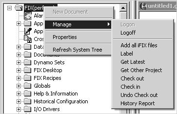 A Quick Tour: Using Change Management Features in ifix Using Change Management Features in ifix To access Change Management features in the ifix WorkSpace environment, you use the right-click menu on
