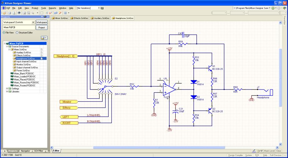 Main article: Altium Designer Viewer - Viewing Schematic Documents Schematic documents are opened in the Schematic Editor, which allows you to check and print the schematic sheets that make up a