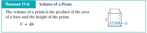 Ch 11 : Surface Area and Volume 11 4 Volumes of Prisms and Cylinders 11 5 Volumes of Pyramids and Cones 11 6 Surface Areas and Volumes of Spheres 11 7 Areas and Volumes of Similar Solids 11 4 Volumes