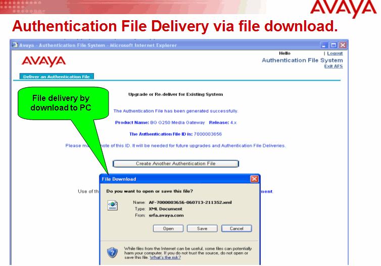 AFS training slides Figure 23: File delivery to a