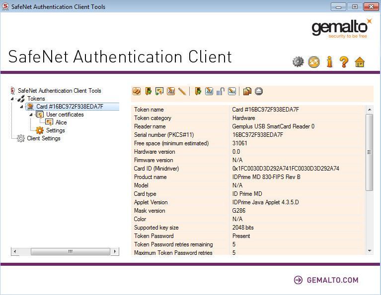 8 Open the SafeNet Authentication Client tools