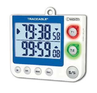 Channel/ Channel Traceable Triple-Display Timer Triple-line display makes easy work of simultaneously timing three events Features: count up/down,