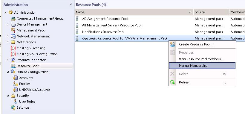 7 Configuring the OpsLogix VMware Management Pack There are five main points of configuration to be completed for the OpsLogix VMware Management Pack to function correctly: Adding the appropriate