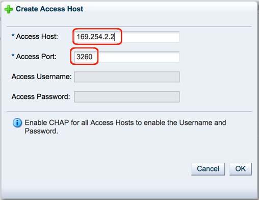 Infrastructure Console in step 5) Access Port: 3260 (the default