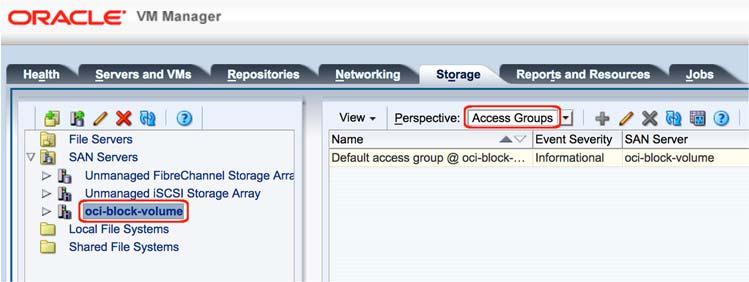 6. In the right-side pane, select Access Groups from the