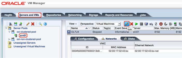 Create an Oracle VM Intra-Network VNIC You can create Oracle VM Intra-Network VNICs by using the Oracle VM Manager user interface.