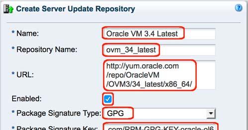 Click the add button to add the Server Update Repository for Oracle VM 3.