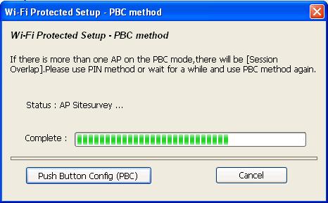 2-6-2 Push Button To use Push-Button WPS configuration, please click Push Button Config (PBC) button.