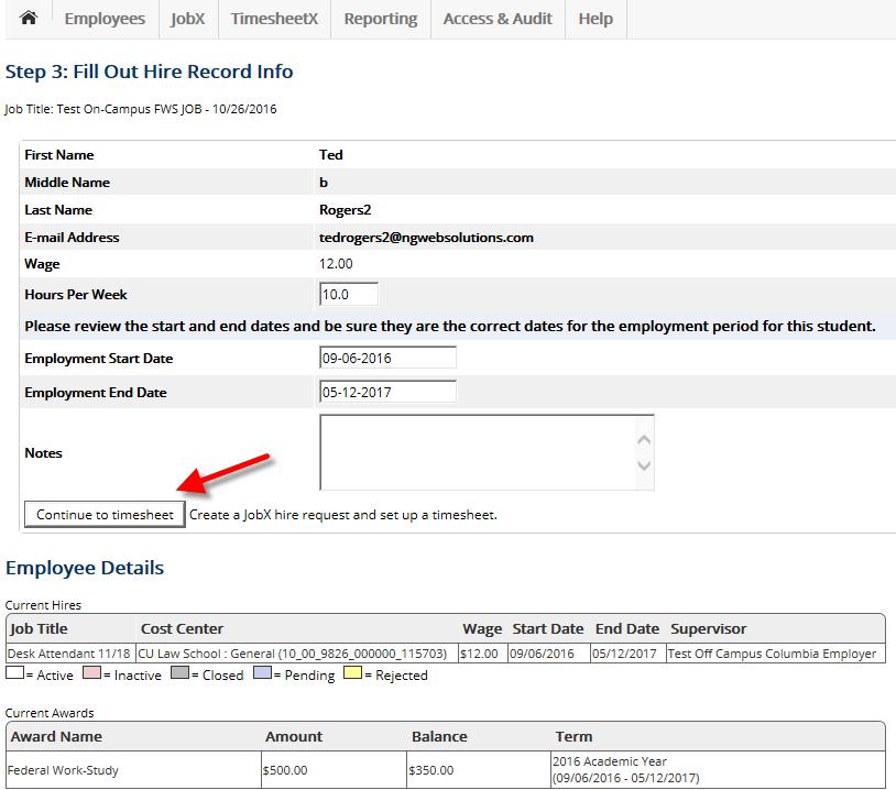 Hire an Employee Data from the original job listing will be pre-filled in the Hire request form to streamline your hiring process.