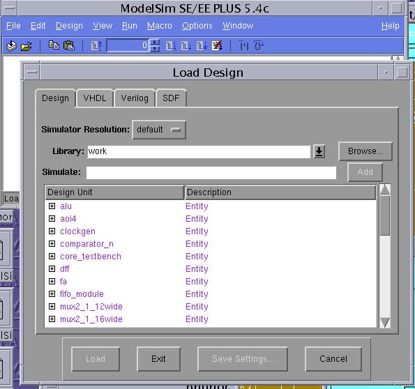 Simulate the design Simulating VHDL Code (cont.