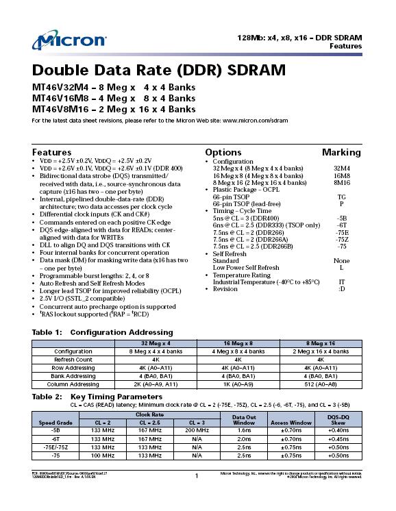 DDR SDRAM Model