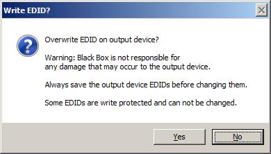 Export EDID Save the current EDID as a 256-byte binary file Modified files may be reloaded using the Import EDID tool selection.