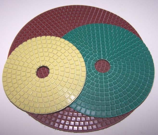 CONCRETE POLISHING TOOLS BEST OF CONQUER -WET SEMI-METAL DISC FOR LONG LIFE 11 Color Coded Velcro Longest Life Semi-metal Pad Available Up to 400 Semi-metal Polishing disc 125 mm (5")