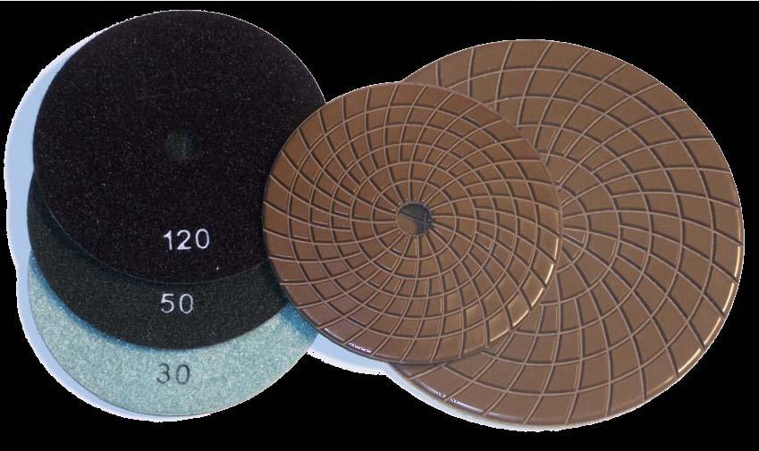 CTLL70120 120 Black CTLL70220 220 Red CTLL70400 400 Yellow BEST OF CONQUER -WET FLEXIBLE CONCRETE POLISHING WET POLISHING Conquer WET Polishing disc 100 mm (4") Color BDW40030S 30 Green