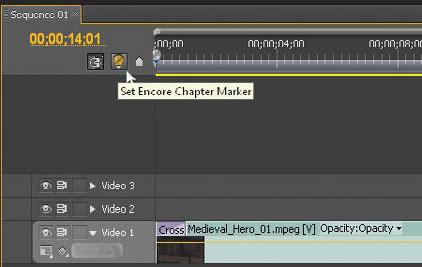 Adding Adobe Encore chapter markers to the Timeline Note: Adobe Encore chapter markers are not clip markers or Timeline markers. Clip markers and Timeline markers help you position and trim clips.