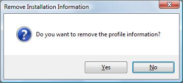 If You Have Installed the Software Before ATTENTION If the problem persists when you kept the profile information then reinstalled the software, try again after removing the profile information.