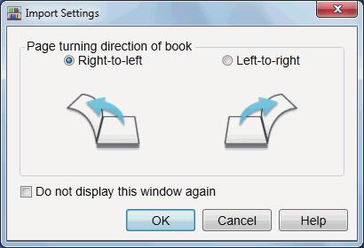 Select the book opening direction and click the [OK]