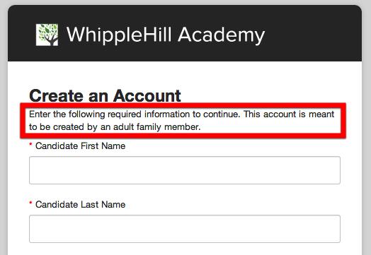 Customize the Login Process Admissions Managers can customize the text that appears once a prospective family member clicks "Create