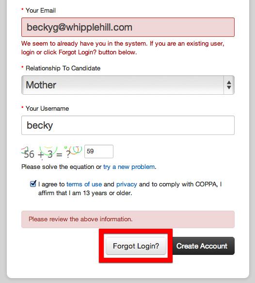 Customize the Login Process Admissions Managers can customize the "Forgot Login?
