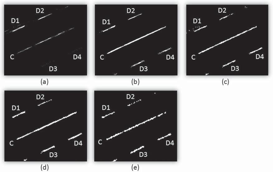 P. Kumar et al. / International Journal of Applied Earth Observation and Geoinformation 32 (2014) 125 137 131 Fig. 7. Road markings extracted with (a) 0.01 m 2, (b) 0.04 m 2, (c) 0.06 m 2, (d) 0.