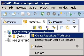 Create a Repository Workspace Steps Screenshot 1) Switch to the Repositories view.