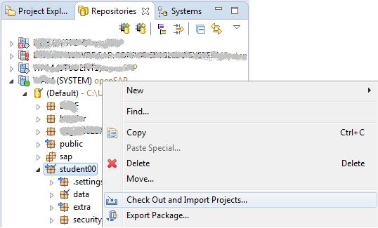 Create a HANA Project Steps Screenshot 1) Under the Repositories tab,