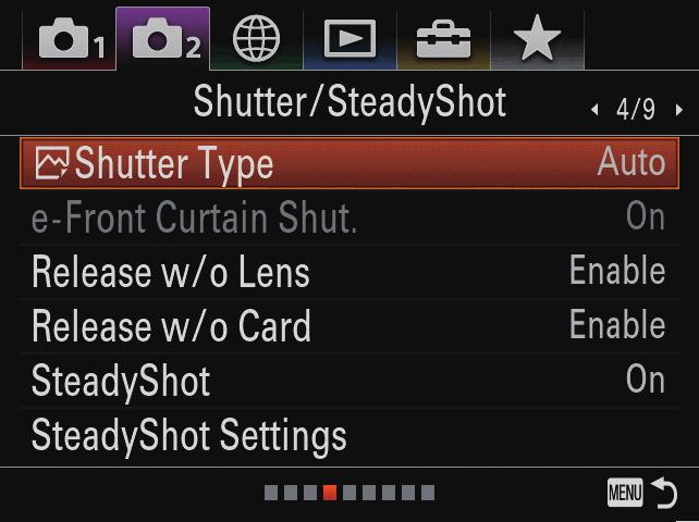 Silent shutter FTP file transfer The electronic shutter * can be used in