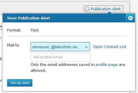 The publication alert contains the complete Table of Contents of the issue and links to abstracts or full text articles depending on the access level you have available for that publication.