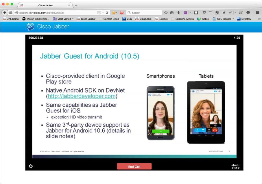 Screen Share to Jabber Guest 10.