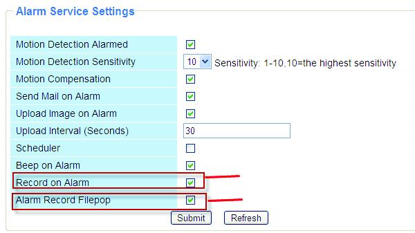 Select the checkbox Figure 3.40 When you enable motion alarm, the camera will record automatically and store the recording file to the folder you configured.
