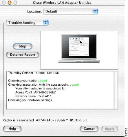 Running the Troubleshooting Tool on Mac OS X Chapter 4 Step 3 Click Start to activate the troubleshooting tool.