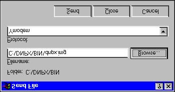 Figure 4: Selection of the Linux binary image Select the desired Linux binary image in your terminal application and start the transmission with Y-MODEM log. Fig.