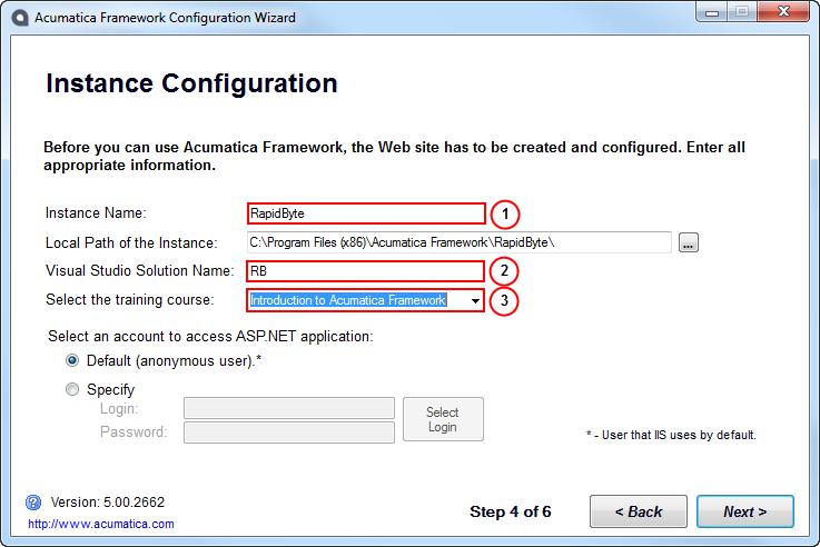 Getting Started 28 Preparation of the Development Environment You will now create the RapidByte application from the application template that is provided with Acumatica Framework.