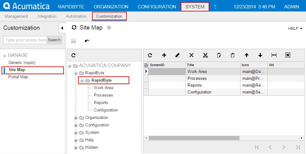Part 1: Maintenance Pages 44 Adding the Page to the Site Map In this step, you will prepare the initial site map of the application and add navigation to the created RB201000.