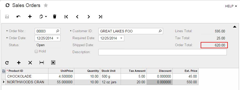 Part 2: Data Entry Pages 90 Calculating the Order Total Finally, you will add calculation of the sales order total by the given formula: order total = lines total + tax total. Since the SalesOrder.