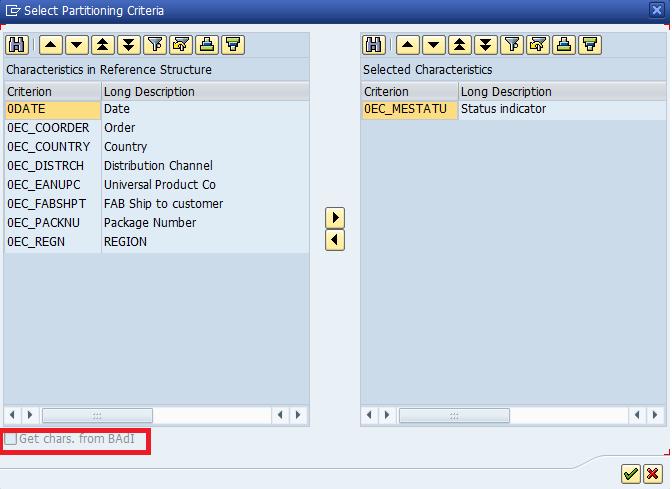 Enhanced Modeling Model partitions via BAdi SAP provides an option of specifying complex partitioning criteria via BAdi RSLPO_BADI_PARTITIONING.