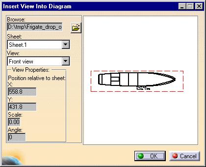 Importing a Drafting View This task shows you how to import a Drafting view. This function allows you to import a 3-D document view into this application.