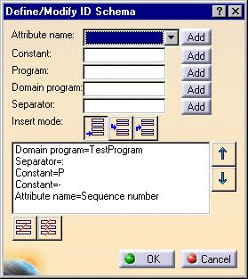 6. Click the Define/modify ID schema button display.. The Define/modify ID schema dialog box will 7.