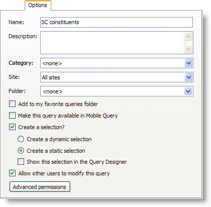 NEW FEATURES FOR ENTERPRISE CRM 2.9 19 Smart Query Permissions You can now set permissions for smart queries in addition to ad hoc queries.