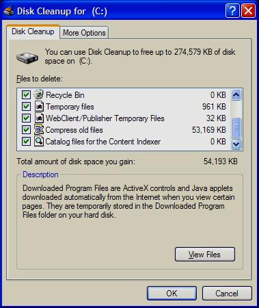 3. Select files to delete Disk Cleanup