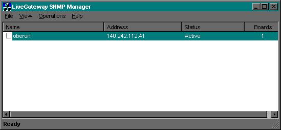 SNMP Service To manage a LiveGateway server from the LiveGateway SNMP Manager, the SNMP (Simple Network Management Protocol) service of the LiveGateway must be enabled.