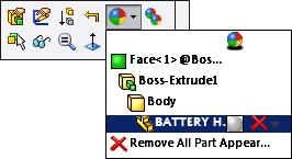 Callout Context toolbar and click BATTERY..., Fig. 67.
