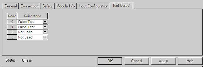 Click Test Output and configure the module as
