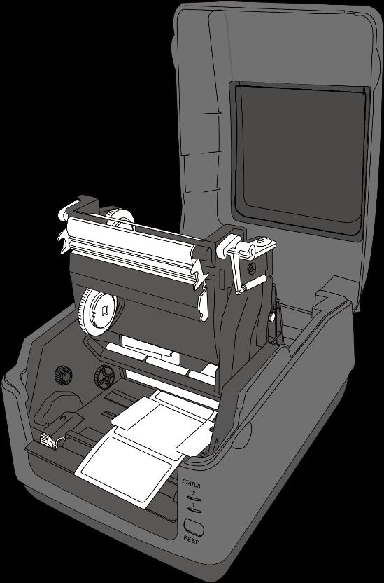 2 Get Started Load Media 3. Lift the printer module to reveal the Supply Wheel. Supply Wheel 4.