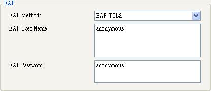 If you re using TTLS mode, you can choose the TTLS encryption method from the TTLS Method list. 4.