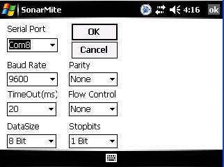 Select OK and the  Leave the SonarMite software running and continue with the next part.