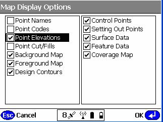 Remember that if loads of points are stored, this option can slow down the CE device and make the map hard to read, so switch of again if required.