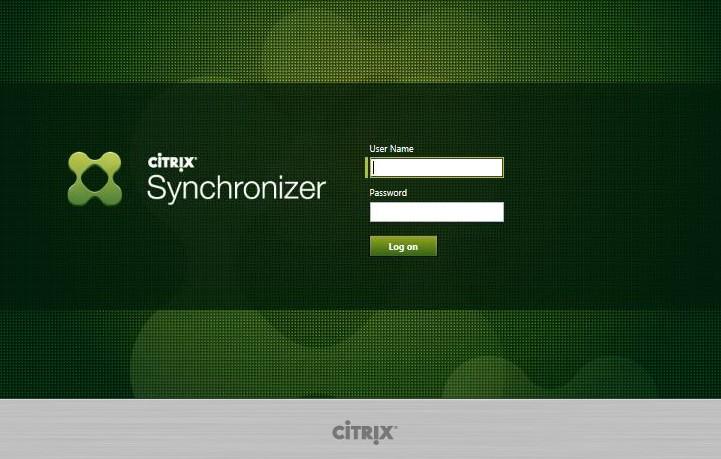 4 3. On the logon screen, enter your Synchronizer logon credentials.