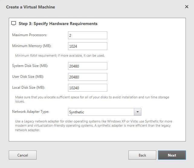 5. Select existing policies to assign to the VM.