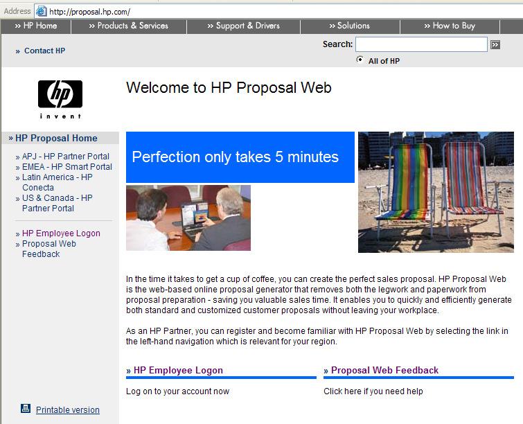 Proposal Web home page http://proposal.hp.